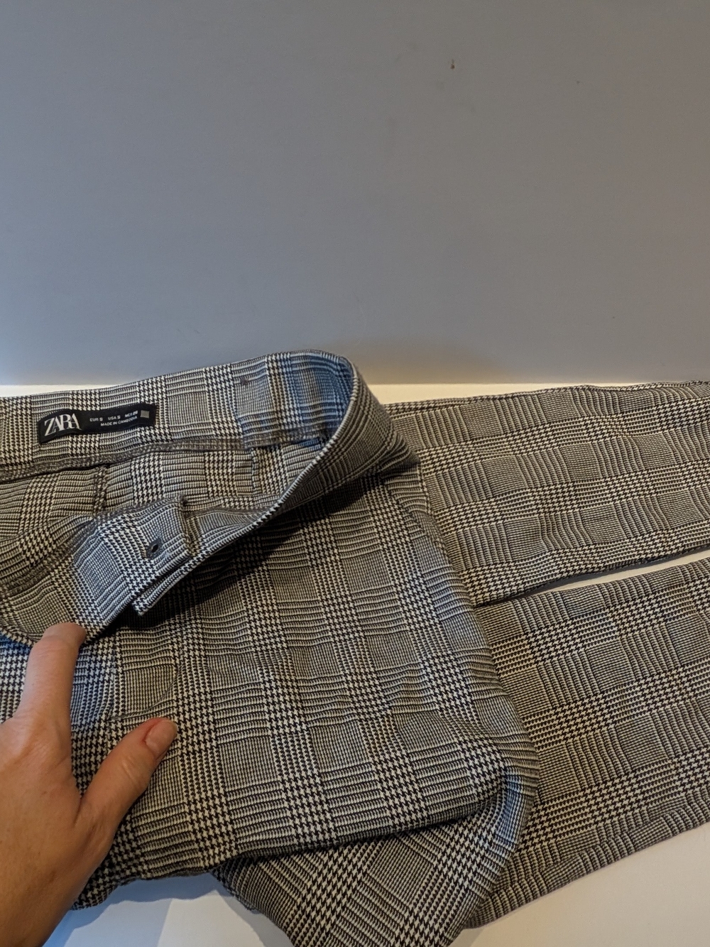 Zara Gray Glen Plaid Skinny Pants